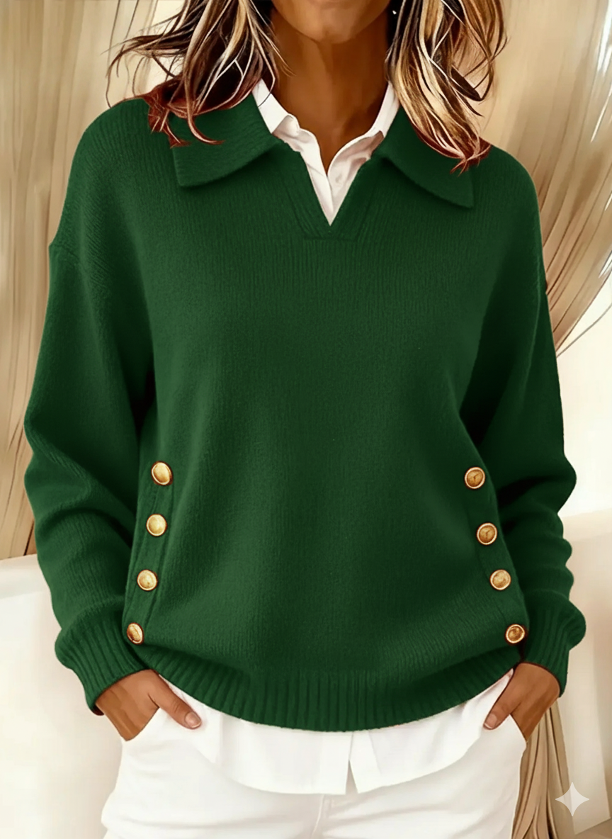 Nicolasa | Jersey con Cuello Polo y Botones