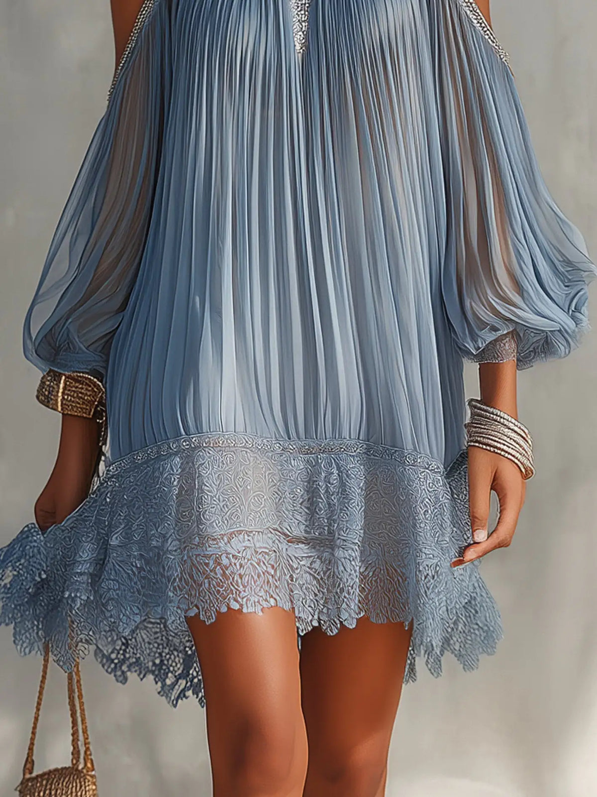 Séraphine | Minivestido Azul con Encaje