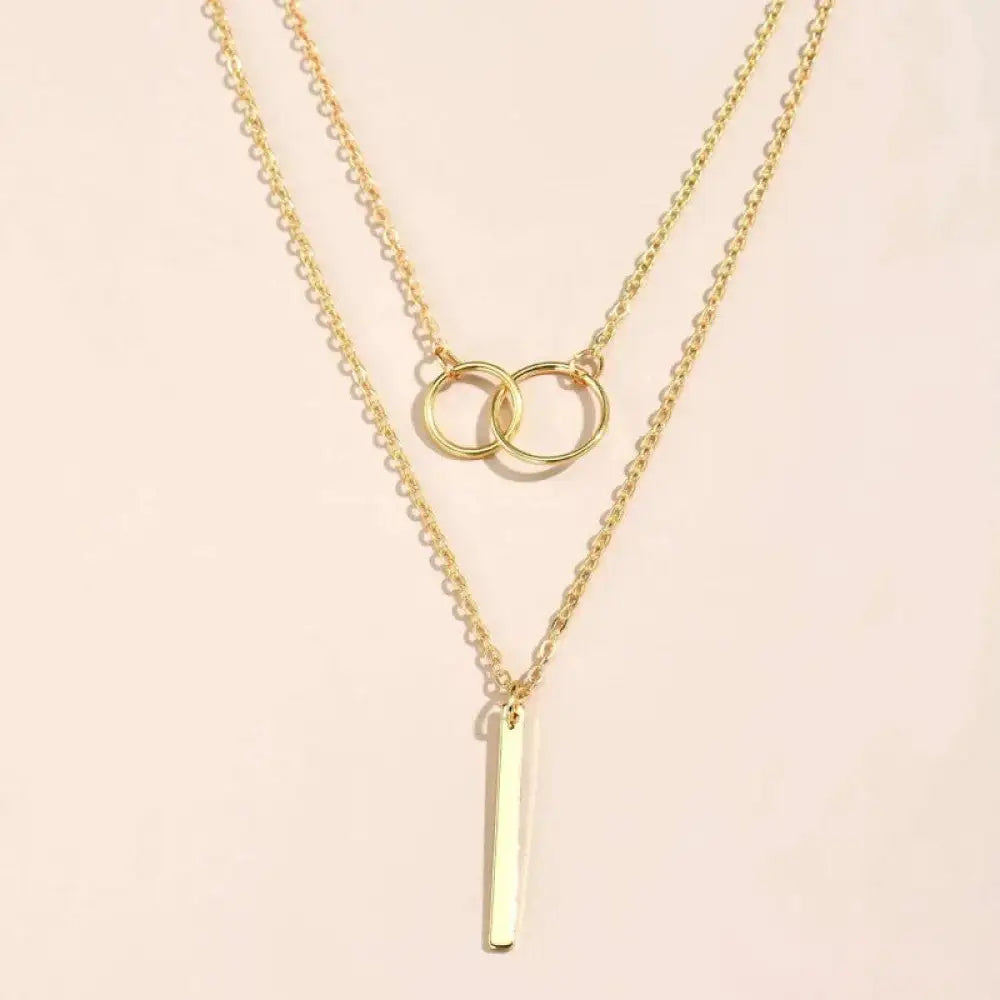 Nea™ | Collar de Doble Cadena Dorada en Capas