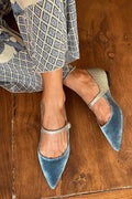 Nuria | Zapatos Planos Azules Patchwork