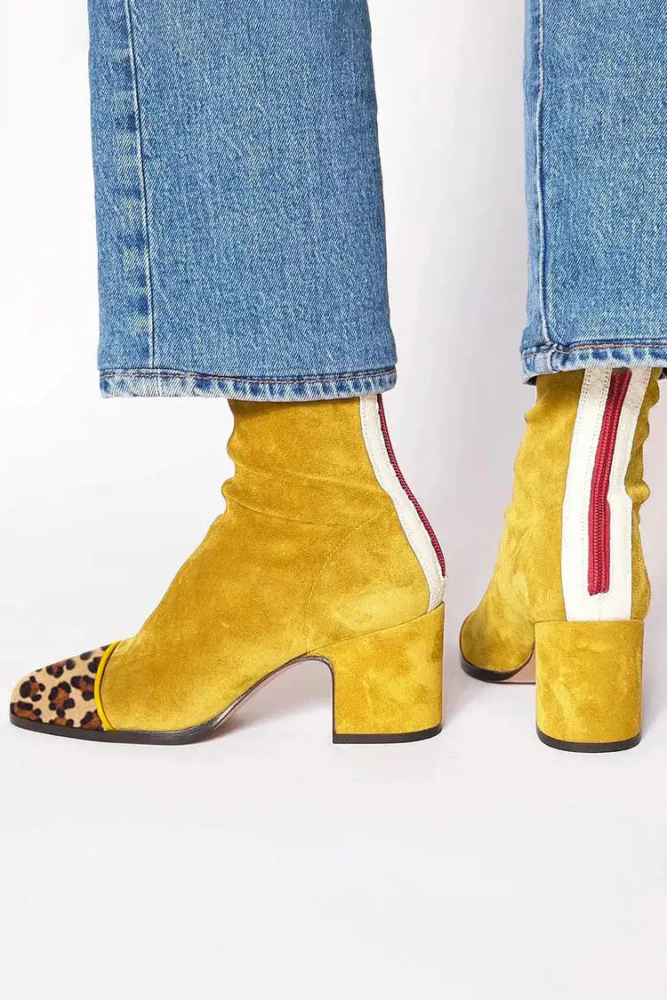 Gregoria | Botas Amarillas de Leopardo