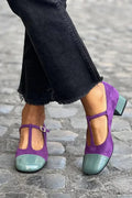 Honoria | Tacones Morados Color Block