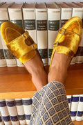 Demetria | Mocasines Amarillos de Ante