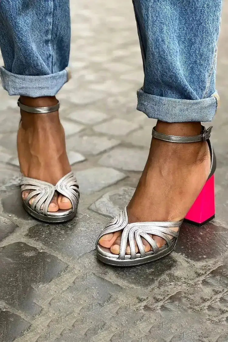 Sonia | Tacones Color Block con Hebilla