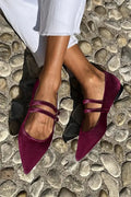 Juana | Zapatos Planos Morados de Terciopelo