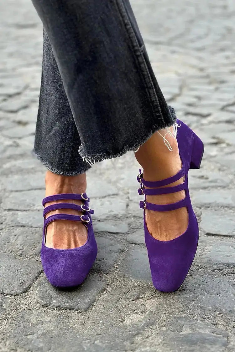 Dorotea | Tacones Morados con Hebilla