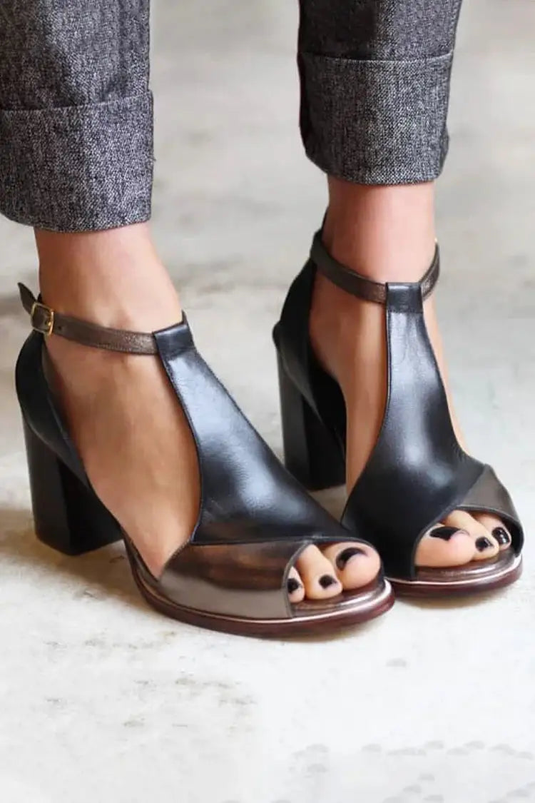 Rocio | Tacones Negros Patchwork