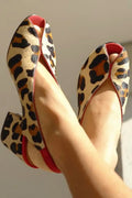 Fermina | Tacones Caqui de Leopardo