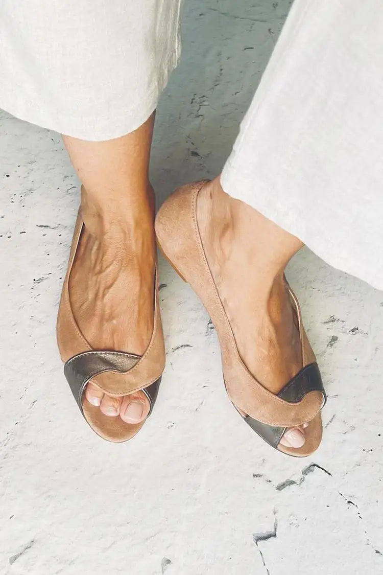 Casilda | Sandalias Marrones Color Block