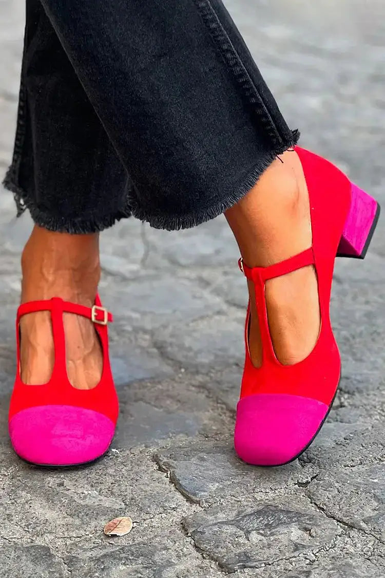 Matilde | Tacones Patchwork con Hebilla