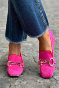 Bruna | Mocasines con Punta Cuadrada y Hebilla Metálica