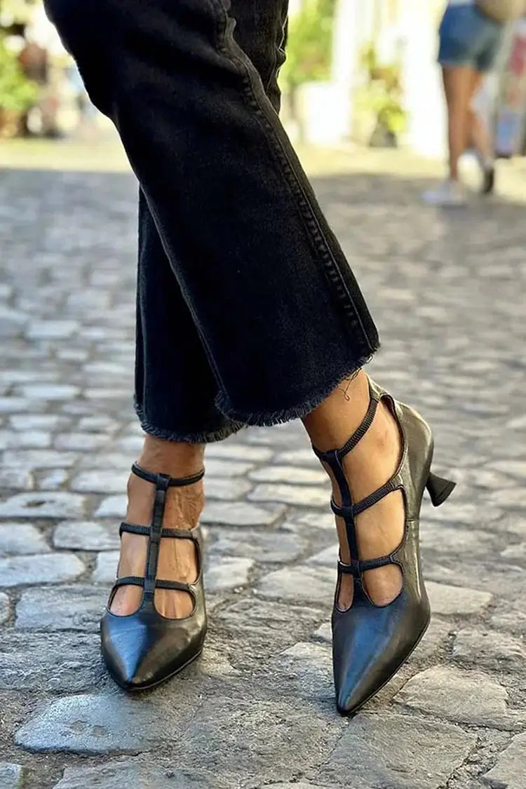Eugenia | Tacones Negros con Hebilla