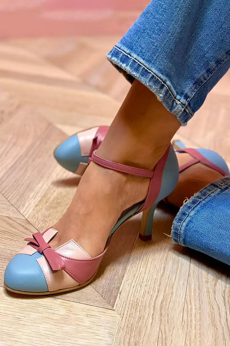 Valentina | Tacones Negros Color Block