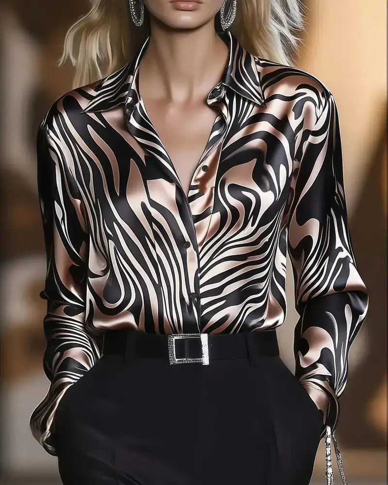 Luziana™ | Camisa Elegante con Estampado de Cebra
