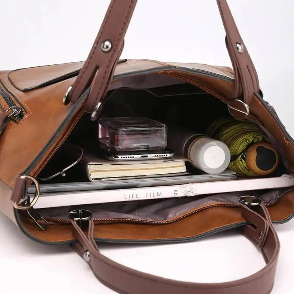 Leticia | Bolso Tote Vintage con Bolsillos Laterales
