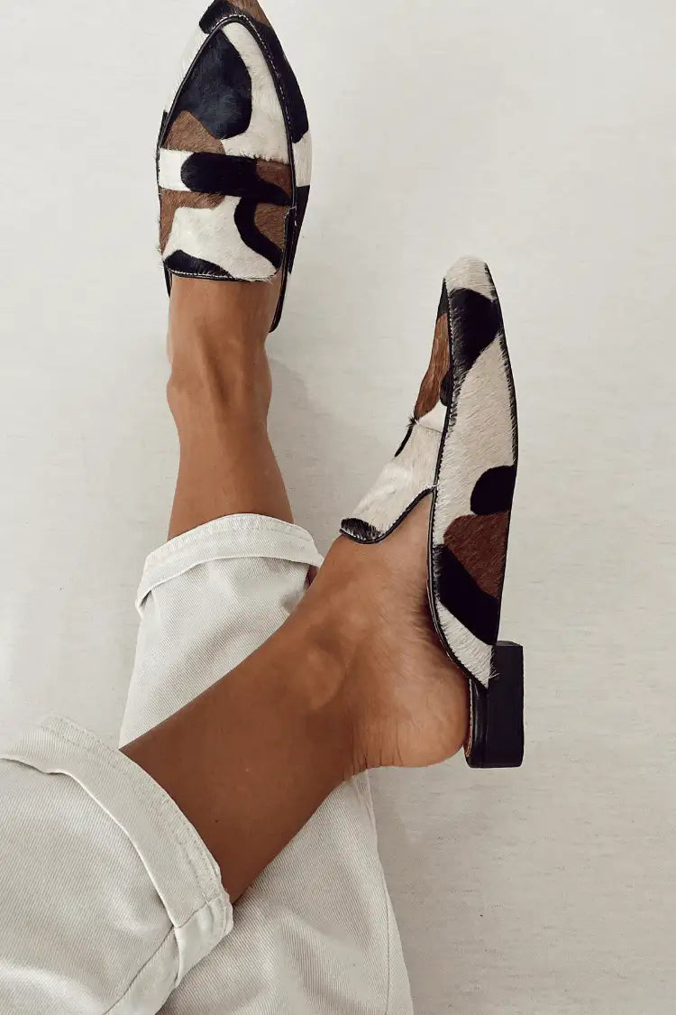 Sole | Mocasines Patchwork Elegantes con Estampado Animal y Punta