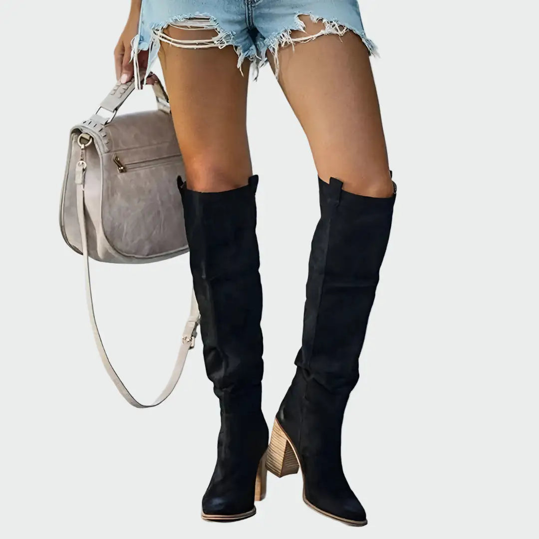 Oihana | Botas Altas Estilo Western en Ante