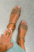 Gemma | Sandalias Metalizadas Trenzadas