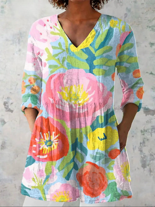 Ayra | Camisa larga con estampado expresivo