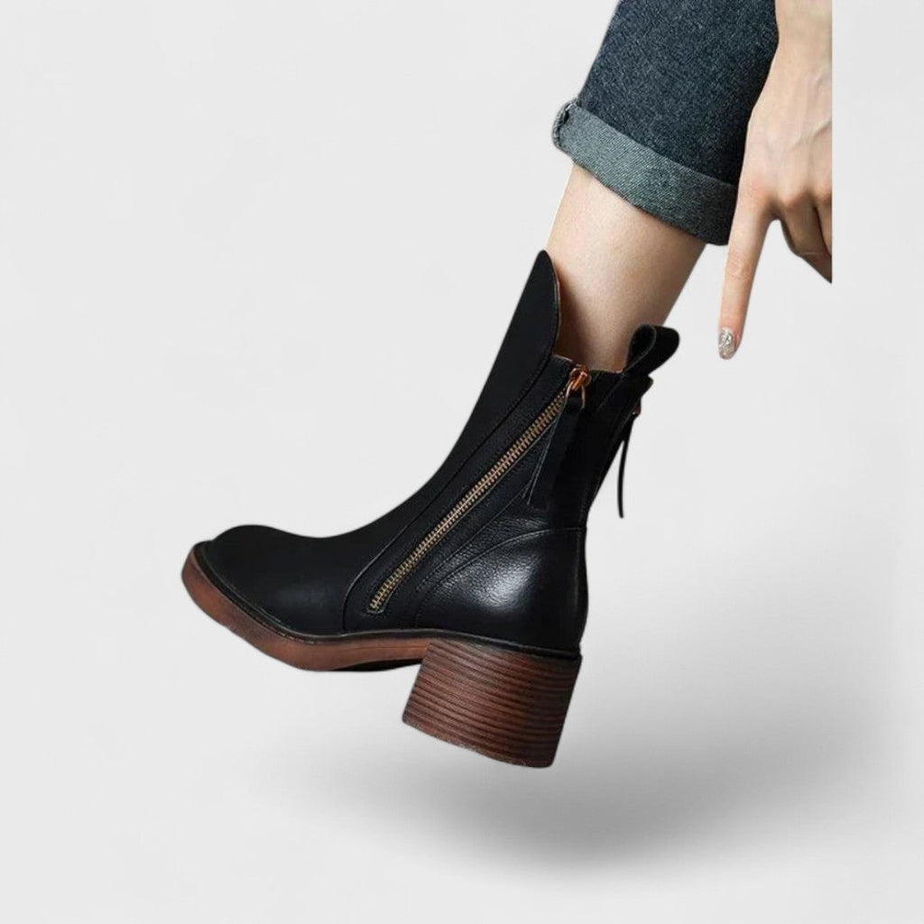 Botines De Piel Con Pelo Interior – Elegantes Y Cómodos