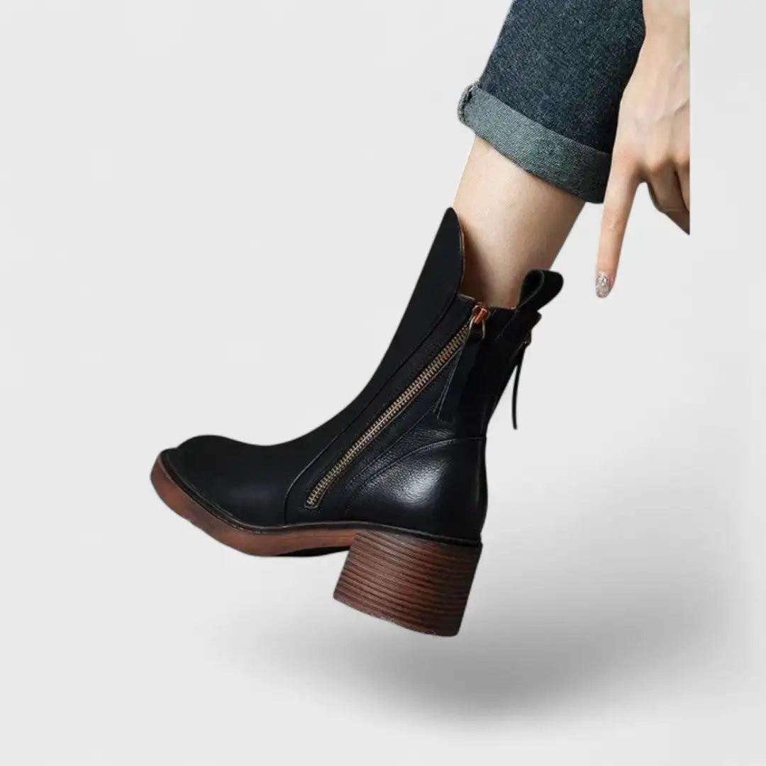 Pepa | Botines de Piel con Pelo Interior