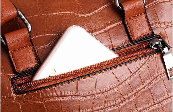 Elvira | Set de 4 Bolsos con Textura Cocodrilo