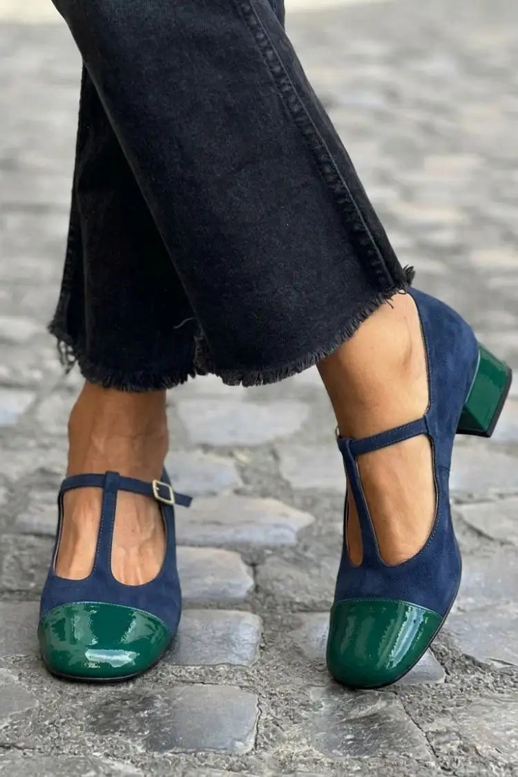 Honoria | Tacones Morados Color Block