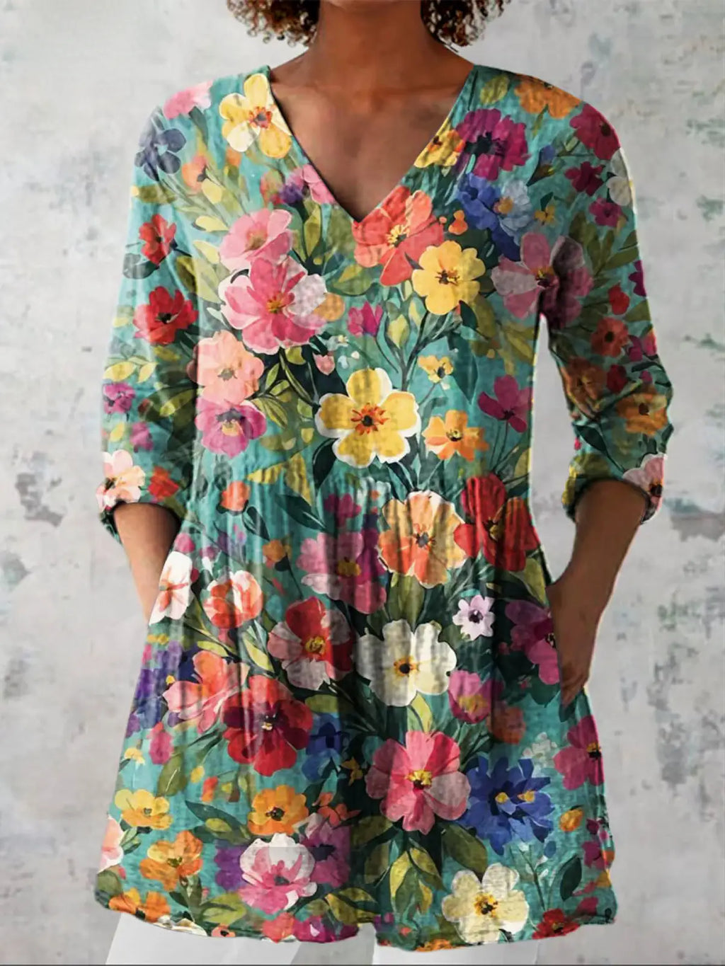 Keira | Camisa larga con estampado expresivo