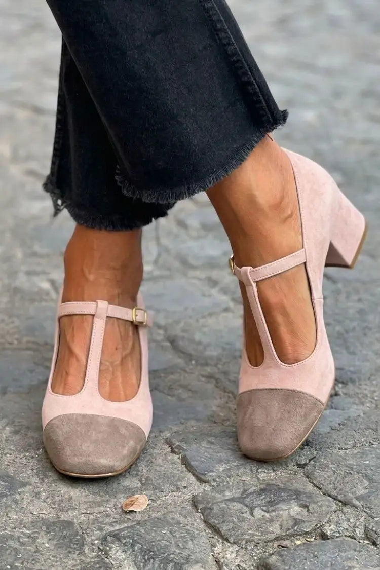 Matilde | Tacones Patchwork con Hebilla