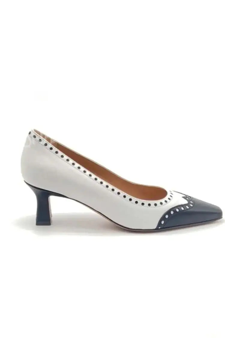 Dana | Tacones Medios Elegantes Colorblock con Recortes y Punta