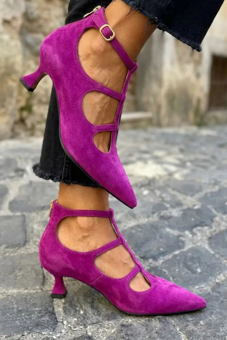 Gracia | Tacones Morados con Correa