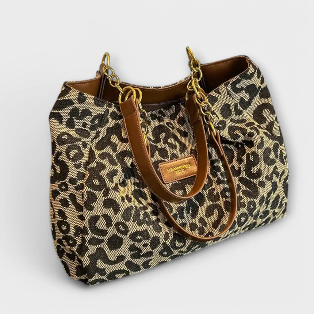 Olivia | Bolso de Lona con Estampado de Leopardo