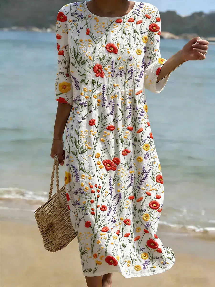Amapola | Vestido Midi Floral Multicolor