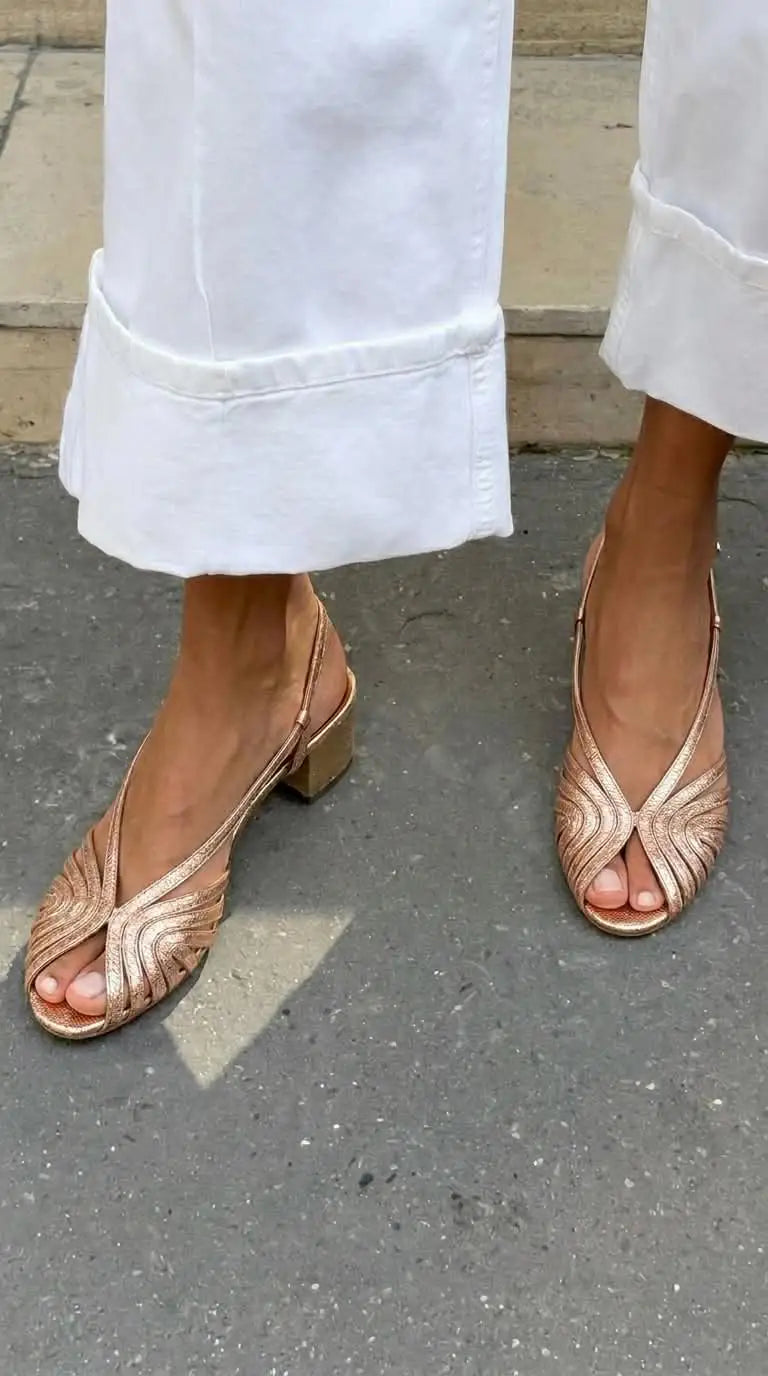 Manuela | Tacones Rosa Metalizados