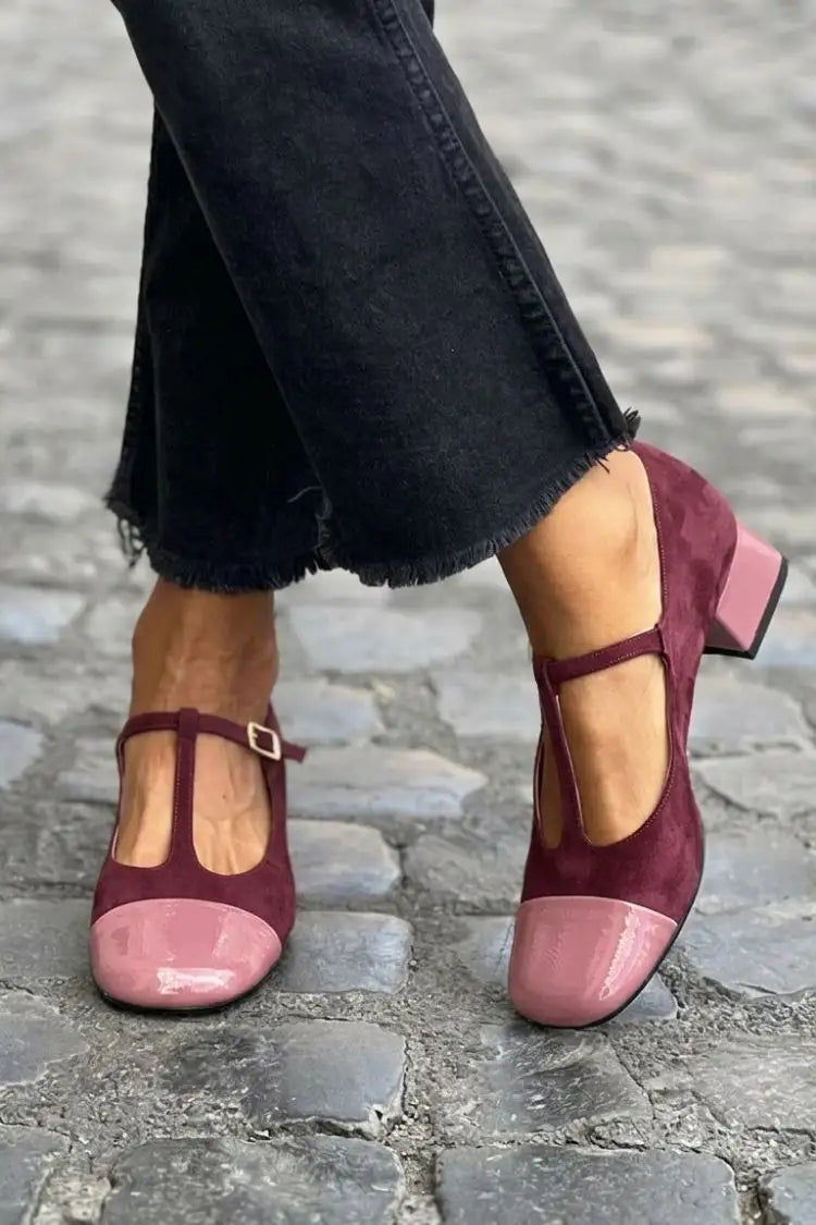 Honoria | Tacones Morados Color Block