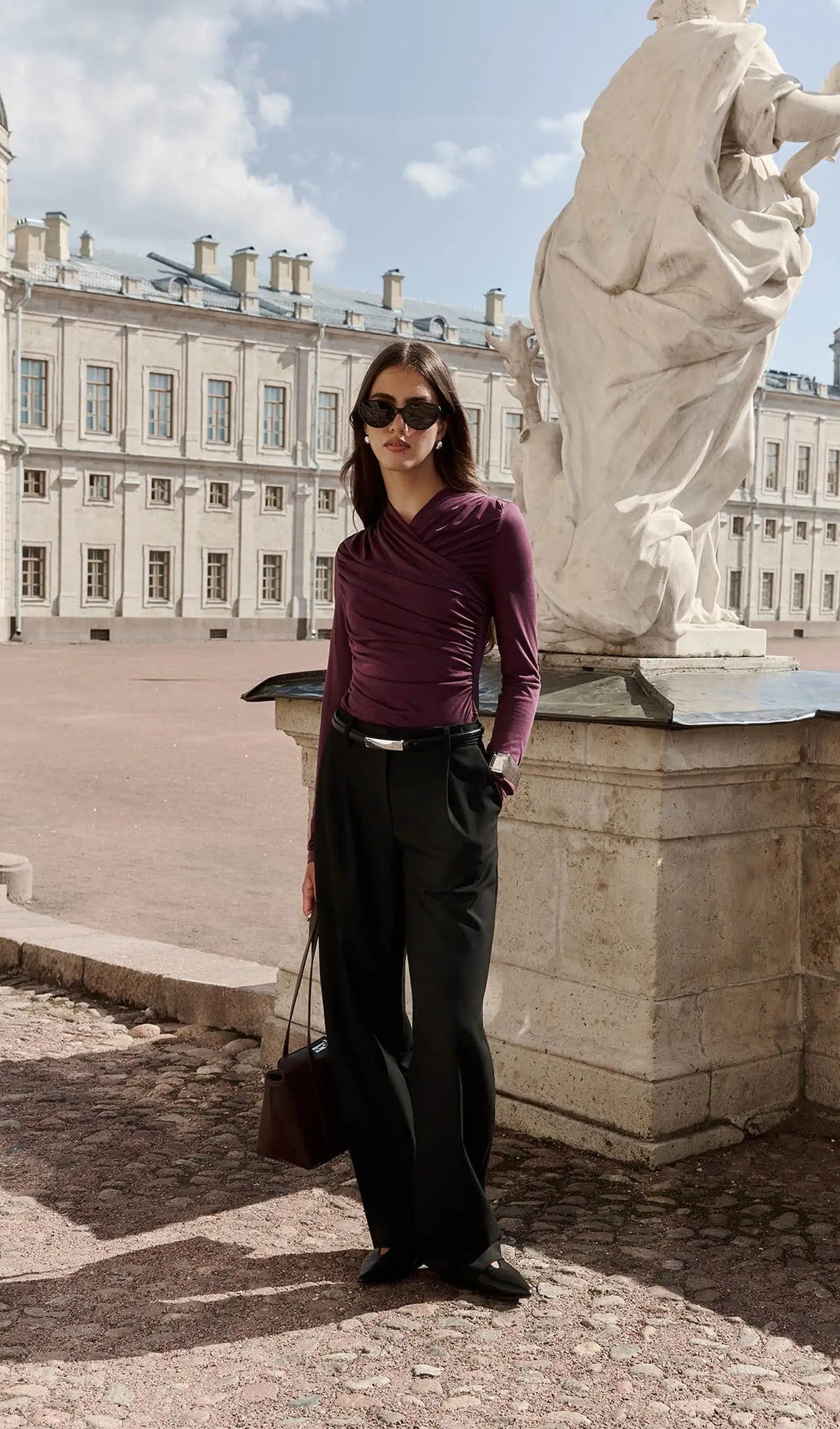 Izar | Blusa de Punto Ajustada con Pliegues