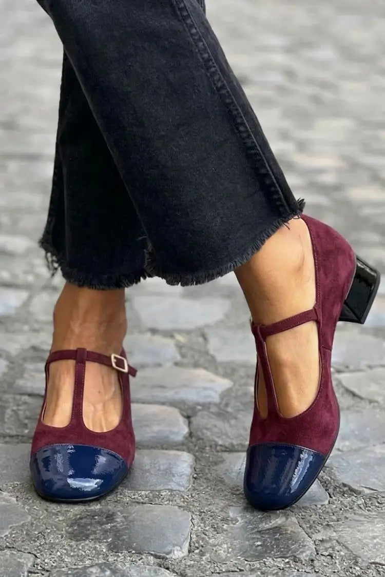 Honoria | Tacones Morados Color Block