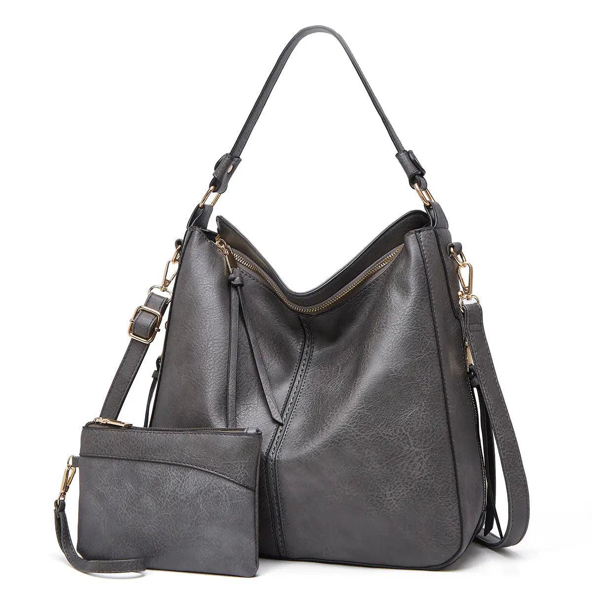 Chiara | Bolso Hobo de Piel de Lujo Antirrobo con Cartera Pequeña