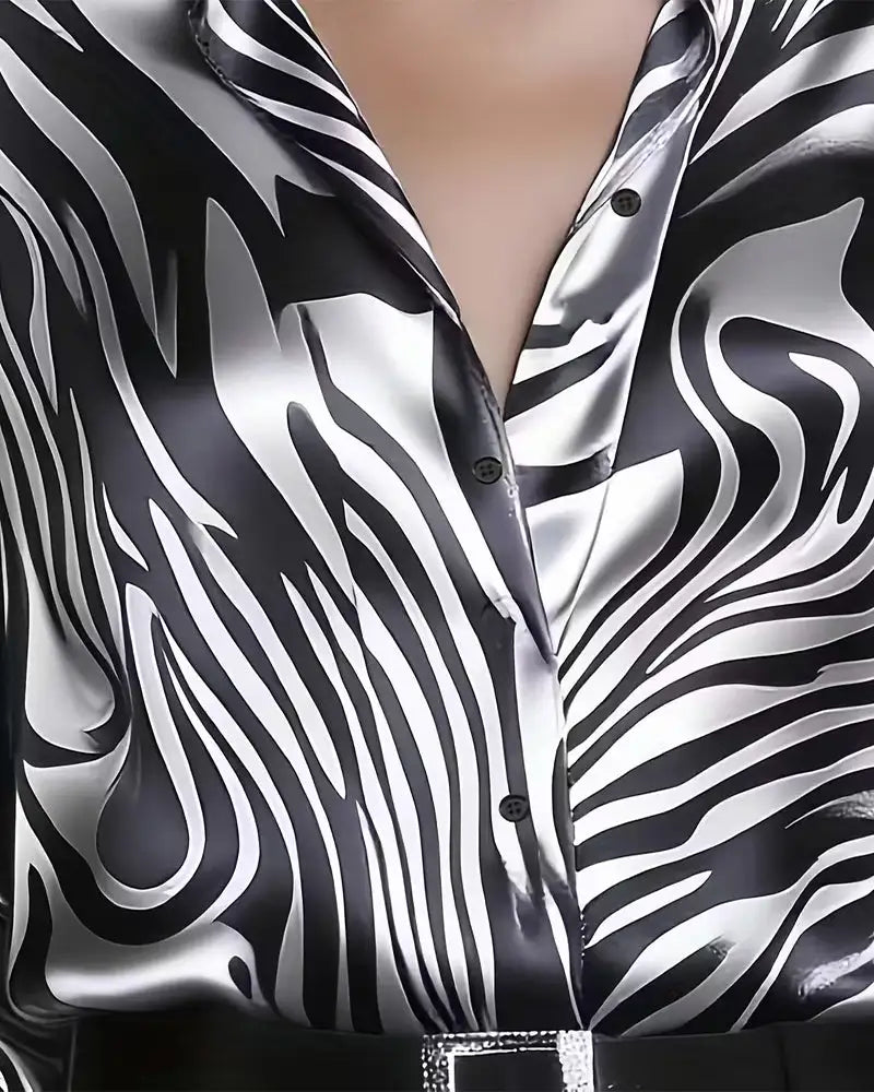 Luziana™ | Camisa Elegante con Estampado de Cebra