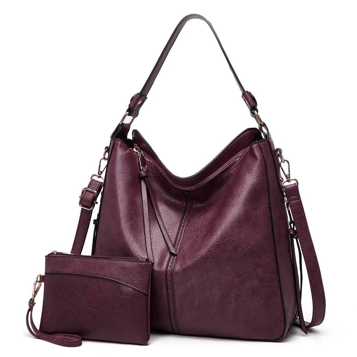 Chiara | Bolso Hobo de Piel de Lujo Antirrobo con Cartera Pequeña