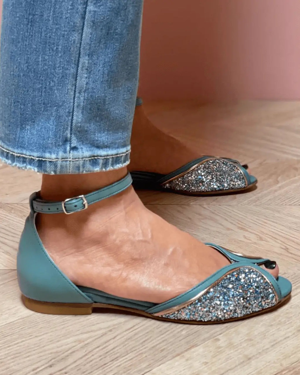 Petra | Sandalias Patchwork con Glitter
