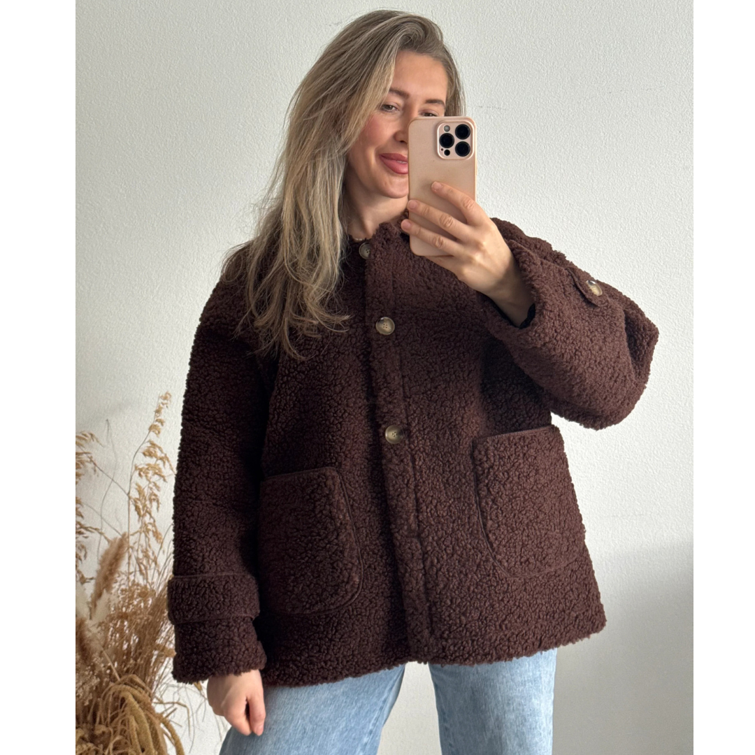 Marisa | Chaqueta Borreguito Crema con Botones
