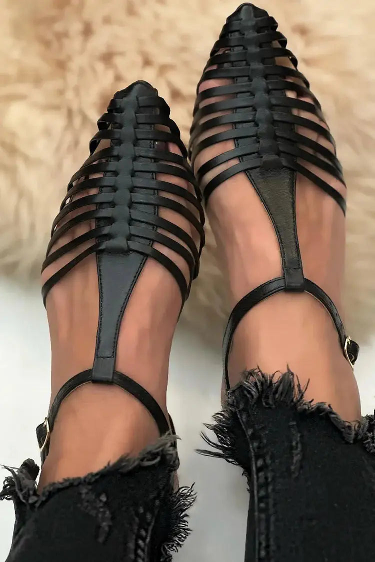Emilia | Sandalias Negras con Correa