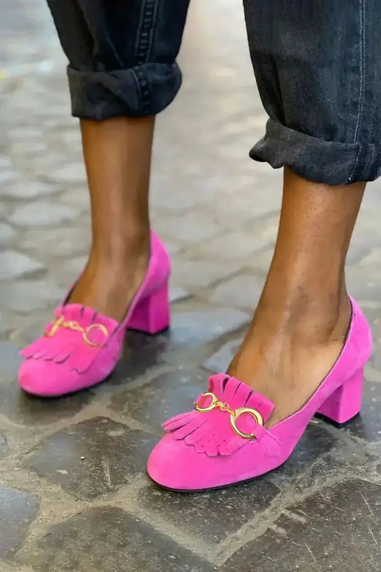 Felisa | Tacones con Flecos y Hebilla