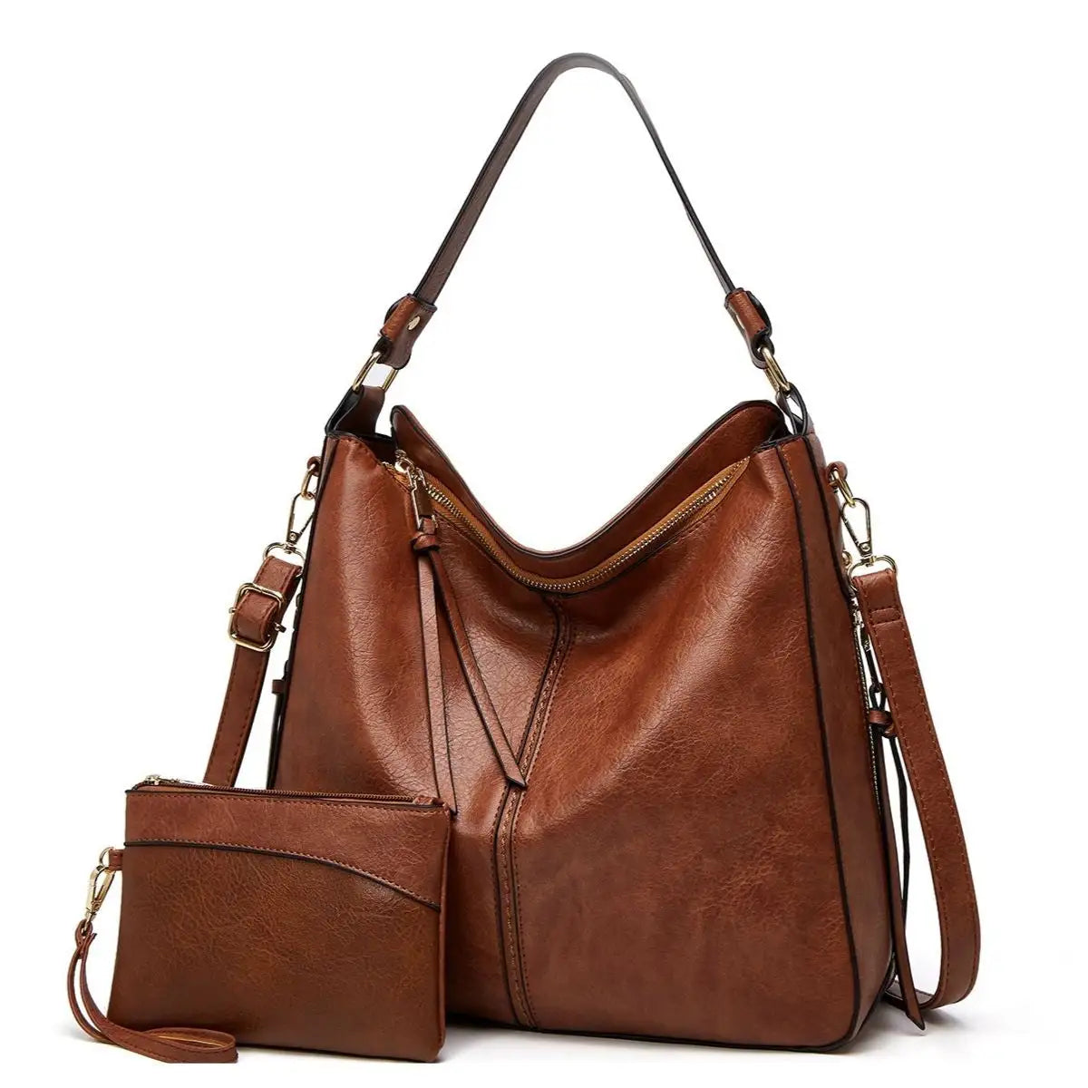 Chiara | Bolso Hobo de Piel de Lujo Antirrobo con Cartera Pequeña