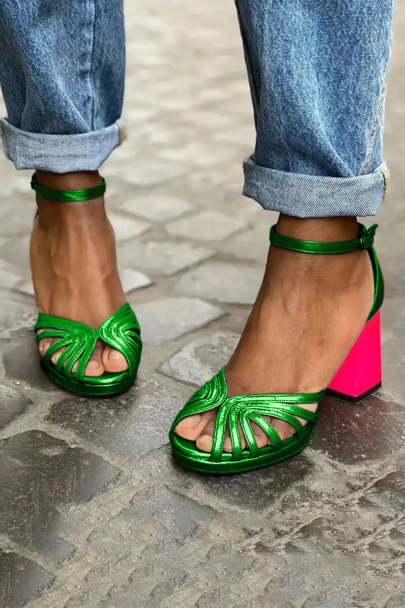 Sonia | Tacones Color Block con Hebilla