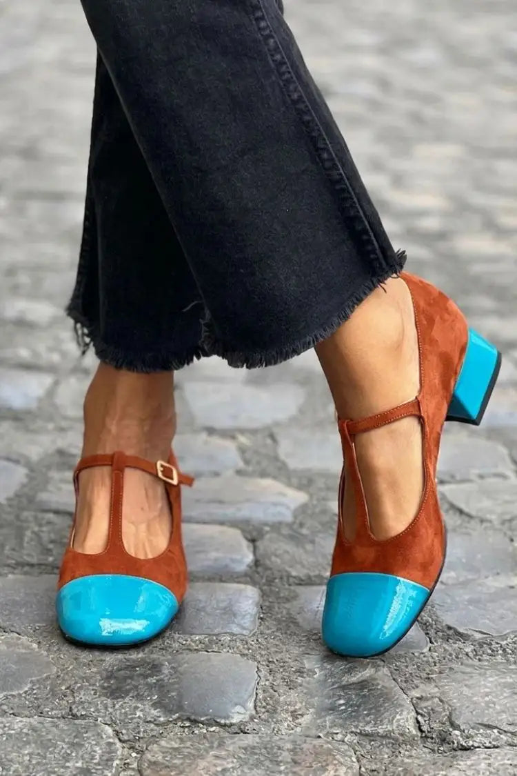 Honoria | Tacones Morados Color Block