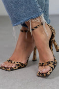Anouk | Sandalias de Tacón Alto y Punta Abierta con Estampado Leopardo