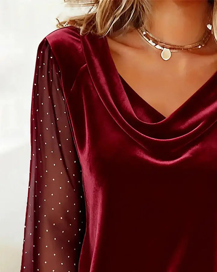 Elara™ | Blusa con Cuello Drapeado