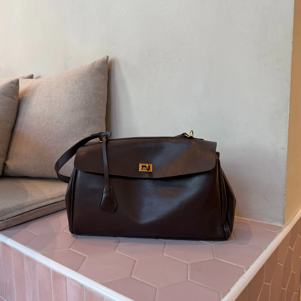Ciara | Bolso de Mano Vintage con Herrajes Dorados